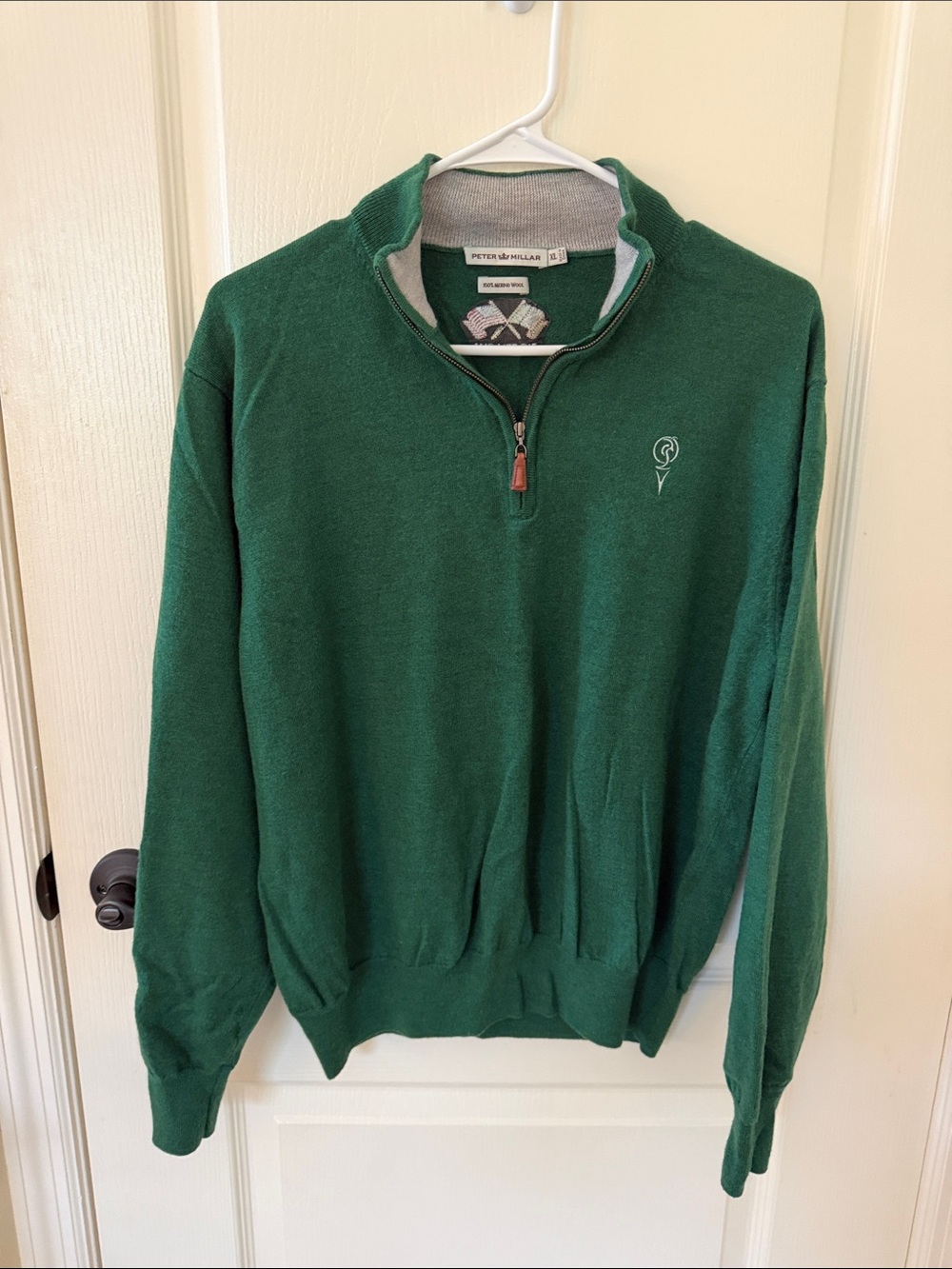 Peter Millar Forest Green Half-Zip Sweater